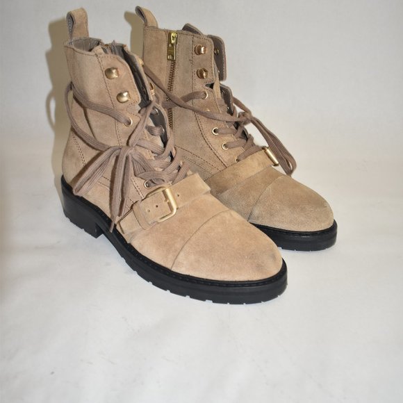 ALLSAINTS Donita Suede Combat Boot Tan Brown 38 EU 8 US - Picture 2 of 9